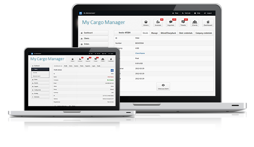 screenshot of My Cargo Manager
